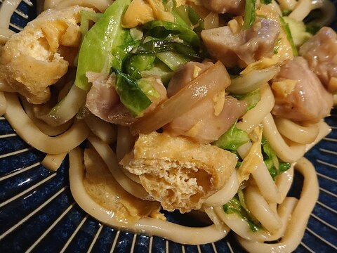 親子丼の残りで焼きうどん